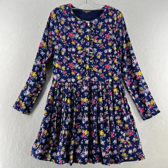 Sergent Major Other - Sergent Major Dress Sz 146cm 11Y A-Line Floral Button Front Ruffled Pleated Blue